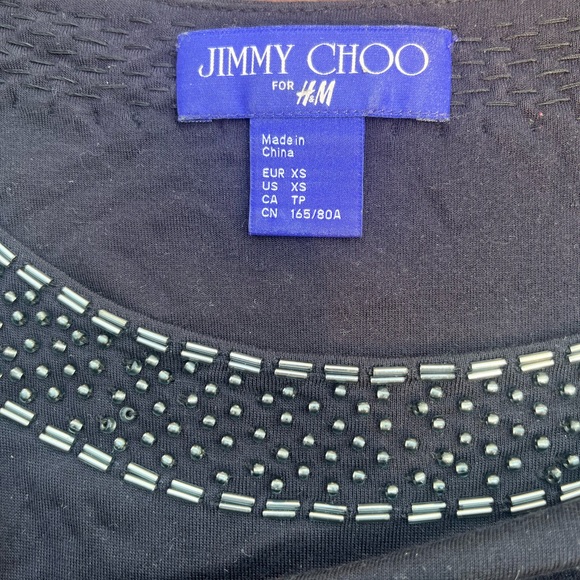 A black Jimmy Choo for H&M dress with sequinned detail. - Picture 4 of 4